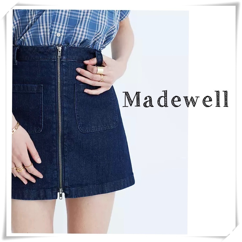 Madewell Zip Front Denim Mini Skirt